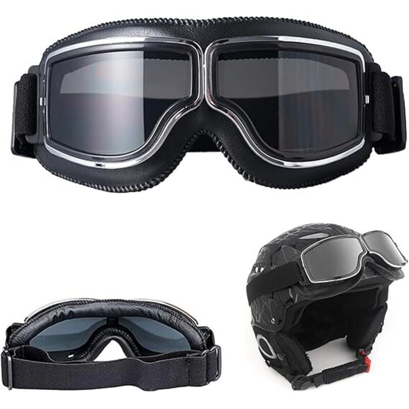 Motocross-Lünetten, PU-Motorrad-Lünetten, Retro-Piloten-Lünetten, Vintage-Motorrad-Lünetten, Retro-Sport-Lünetten für das Vélo de Plein Air, Skikurs