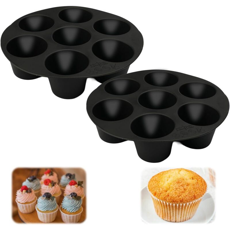 Muffinform für die Heißluftfritteuse, Muffinform, Silikon-Muffinform, Silikon-Muffinform für die Heißluftfritteuse für 7 Muffins und Kuchen, für