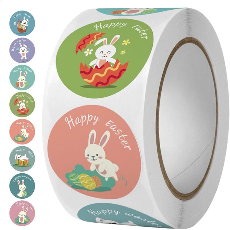Lntyq - Osteraufkleberrolle, Osterei-Aufkleberrolle Ostern Themen Aufkleber Ostereier Etiketten - Ostern Aufkleber, Aufkleber Etiketten