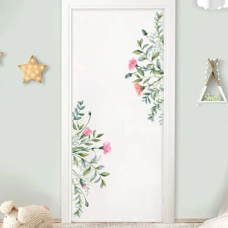 Lntyq - Pflanzen-Wandaufkleber, grüne Blatt-Blumen-Wandaufkleber, tropische Blätter-Wandaufkleber, große Wandaufkleber, Pflanzen-Wandaufkleber,