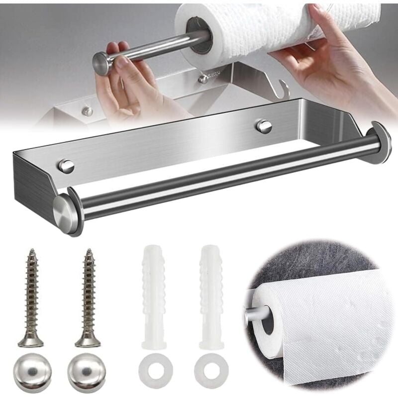 Porte Essuie Tout Mural, Derouleur Essuie Tout, Porte Sopalin Mural Acier Inoxydable Porte Rouleau Papier Support Essuie Tout Supports pour Papier