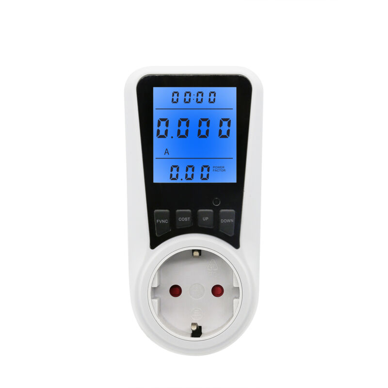 Prise de wattmètre de compteur d'énergie blanche, prise de compteur d'énergie à 7 modes, écran lcd, max 3680 W(1396666mm) - Lntyq