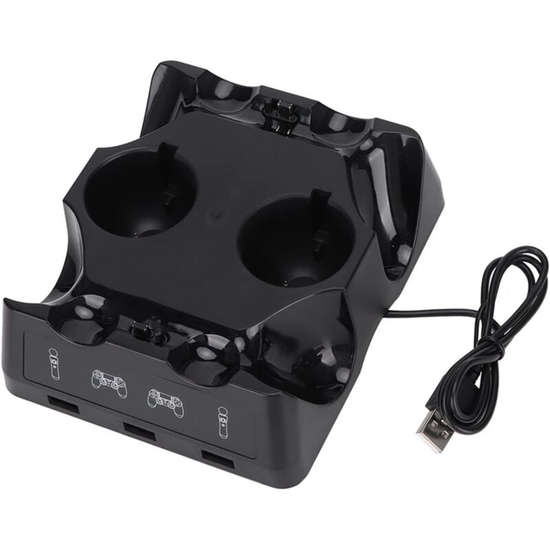 PS4-Controller-Ladegerät, PS4-Controller-Ständer, Ladestation, Controller-Ladegerät, Ladegerät für PS4 Move für PS4/PS4 Move/PS4 VR-Controller, vier