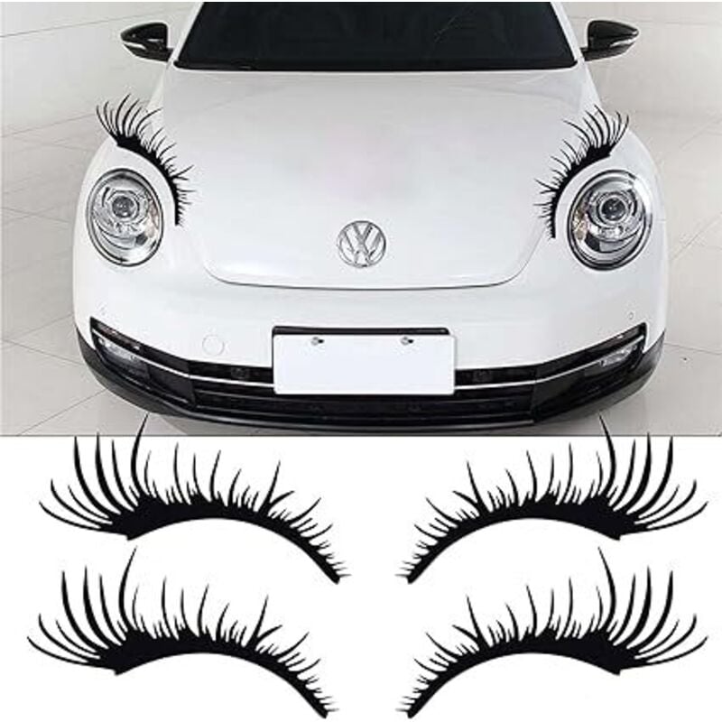 Schwarze Wimpern Autoaufkleber Wimpern Autoaufkleber Dekor Auto Wimpern Aufkleber Abnehmbarer Stoßstangenaufkleber für Wimpern, Dekorativer