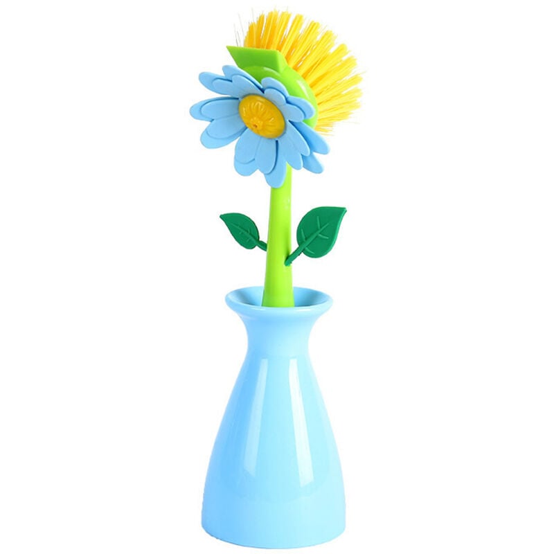 Spülbürste mit Griff, abnehmbare Reinigungsbürste in Blumenform, Badezimmer-Küchenbürste, Badezimmer-Bouclé-Geschirrschüssel-Reinigungsbürste - Lntyq