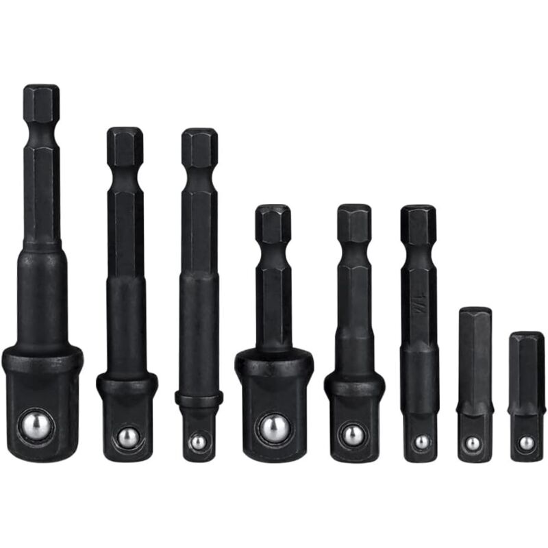 Lntyq Stück 1/4-Zoll-Sechskantschaft-Schnellwechsel-Steckschlüsselhalter-Adapter (1/4 Zoll, 1/2 Zoll, 3/8 Zoll), Steckschlüssel-Verlängerungsstange