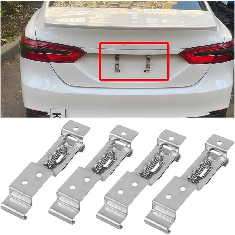 Lntyq Stück Anhänger-Kennzeichenhalterung, Kennzeichenhalter mit Edelstahlfeder, Federklemmen für Standard-Kennzeichen