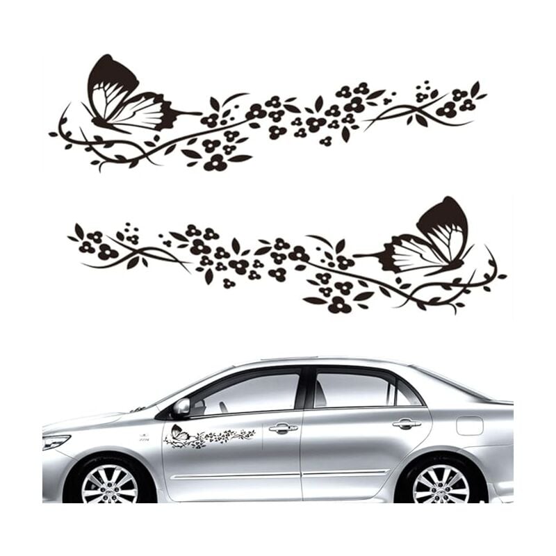 Stück Autoaufkleber, Autoaufkleber mit Schmetterlings- und Blumenmotiv, Tuning-Autoaufkleber für Motorhaube, Motorrad, Skateboards, Koffer, Wände