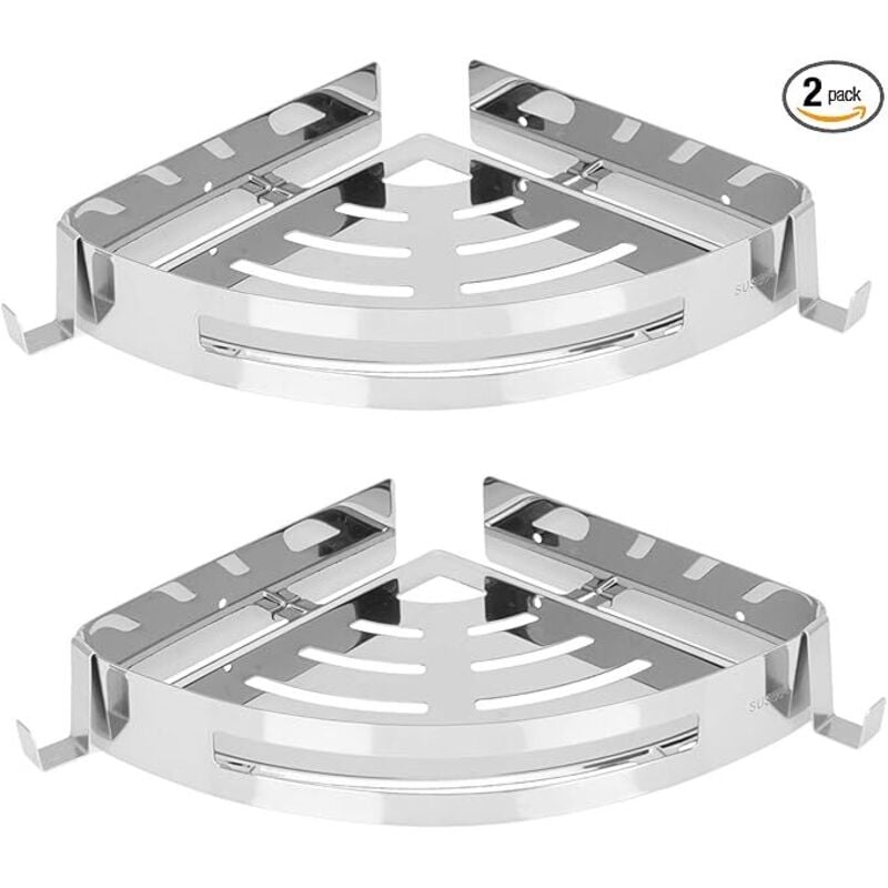 Lntyq Stück Duschregal für Badezimmer, Metall-Badezimmerregal, Badezimmer-Eck-Duschregal, Wandmontage, Duschregal, Eckregal, Shampoo-Halter,