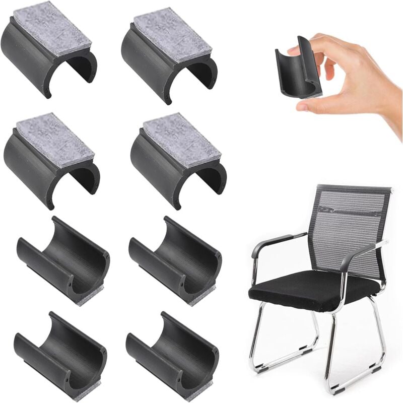 Stück Freischwinger-Filz-Stuhlgleiter für Stühle ø 24-25 mm, Filzgleiter für Schaukelstühle, Parkett, zum Schutz von Fliesenböden, Holzböden - Lntyq