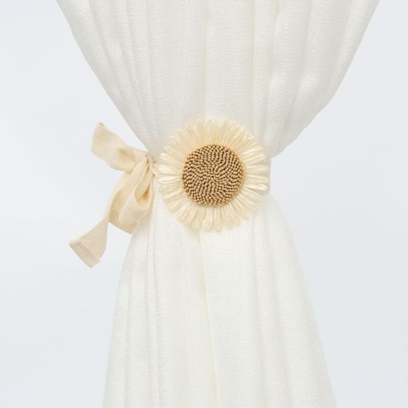 Stück Vorhang-Raffhalter ohne Bohren, Beige Vorhang-Raffhalter, Vorhanghalter, Vorhang-Raffhalter, Blumenform, Vorhang-Raffhalter für Home Office