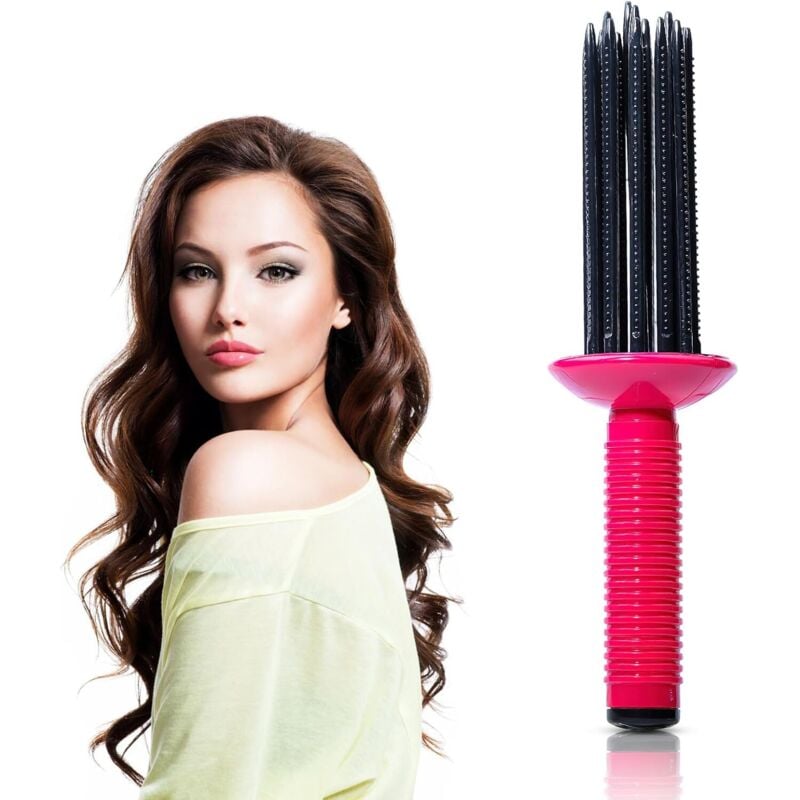 Lntyq - Warmluftbürste, Warmluftkämme für Damen im Haushalt für flauschiges Haar, rutschfester Lockenstab, Lockenwickler für unterwegs