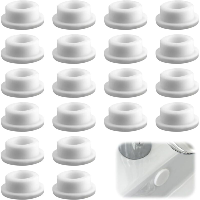 Waschbecken-Überlaufstopfen, 20 Stück Waschbecken-Überlaufabdeckung, Gummi-Überlauflochabdeckung, Durchmesser 22–24 mm, für Waschbecken, Badewannen,