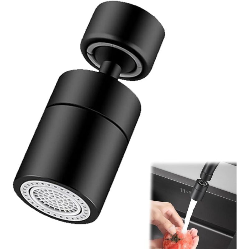 Wasserhahn-Düse, Küchen-Wasserhahn-Düse, Wasserhahn-Belüfter, 360° drehbare Küchen-Wasserhahn-Düse, 2 Modi, große drehbare Küchen-Wasserhahn-Düse,