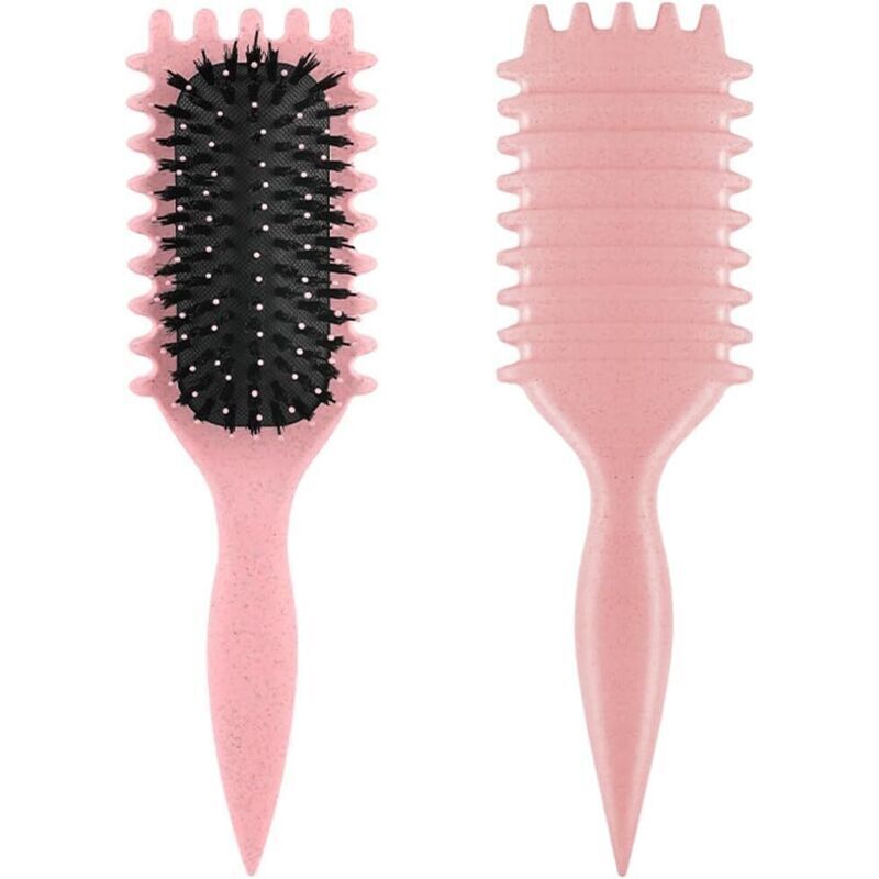 Lockenbürste, Lockenbürste, Sprungkraftbürste, zum Entwirren, Formen und Definieren von Locken für Frauen und Männer (Pink)