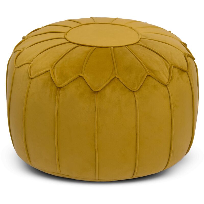 Sitzsack für den Innenbereich, Luxus-Sitzsack für das Wohnzimmer, 45x27 cm Samt-Sitzsack mit Perlenfüllung, Gaming-Sitzsack für Erwachsene - Kurkuma