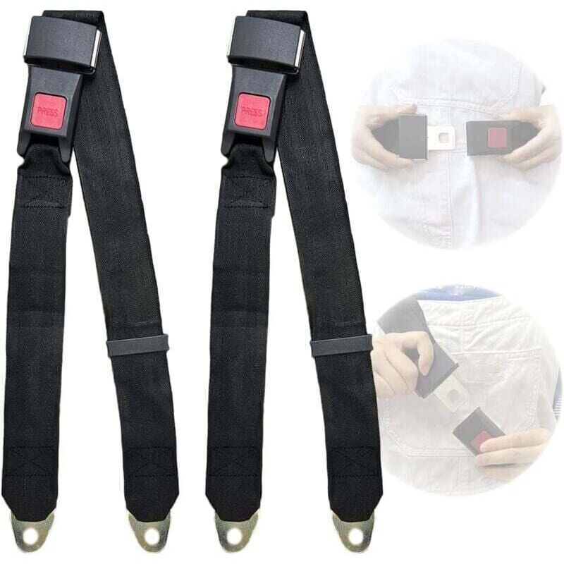 Lot de 2 ceintures de sécurité universelles réglables 2 points de harnais de sécurité réglables ceinture de sécurité simple double,Ceinture de