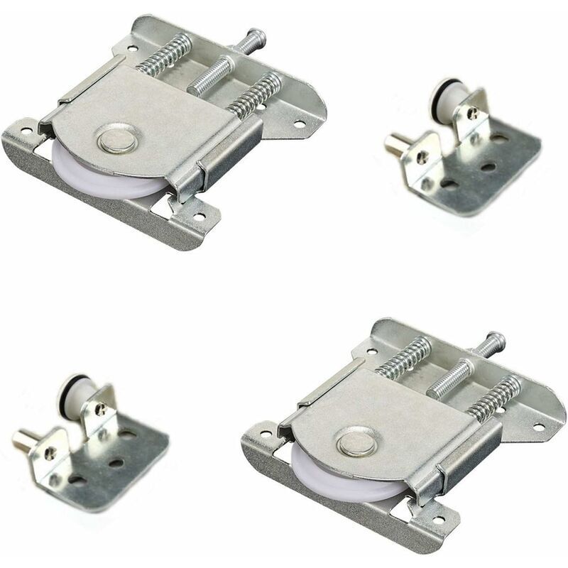 Set mit 2 Schiebetürrollen für Kleiderschränke, Laufschienen, Führungen, Kugellager, Nylon-Gleitteile, Rollenset für Kleiderschranktüren, Schranktüren
