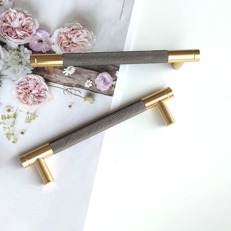 Set mit 2 modernen goldenen Schrankgriffen, 96 mm Lochabstand, Küchentürgriffe, Vintage-Griffe für Küchenschränke, Kommoden, Kleiderschränke