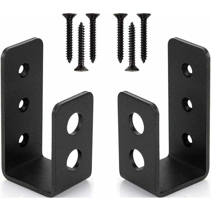 2er-Pack robuste Türhalterungen aus Stahl für 2x4-Türen, U-förmige Sicherheitsstange