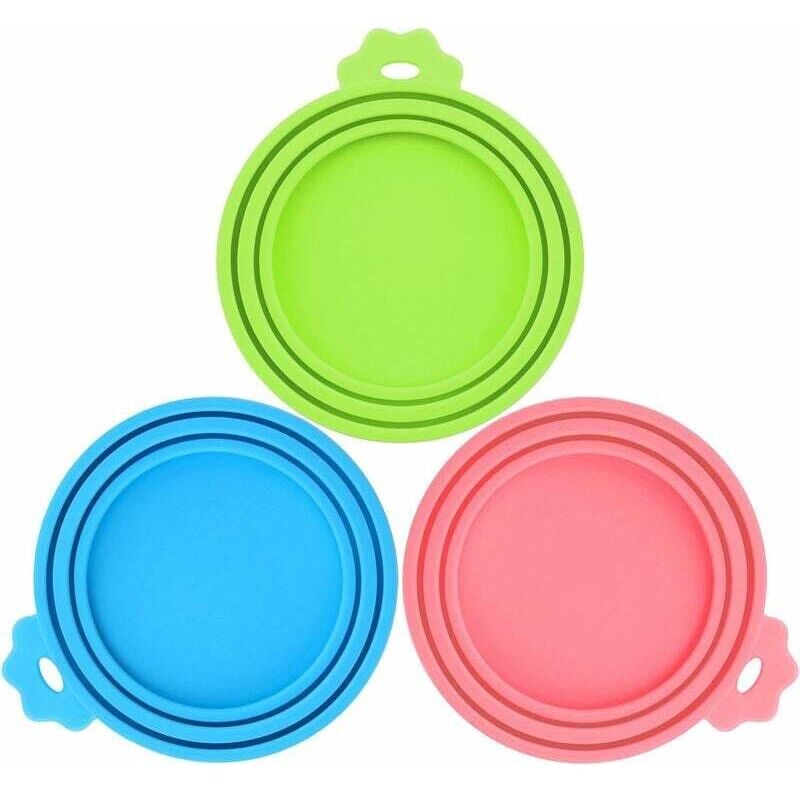 3er-Pack Silikon-Dosendeckel für Nassfutter von Hunden und Katzen. Universalgröße, passend für die meisten Dosenfutter für Hunde und Katzen in