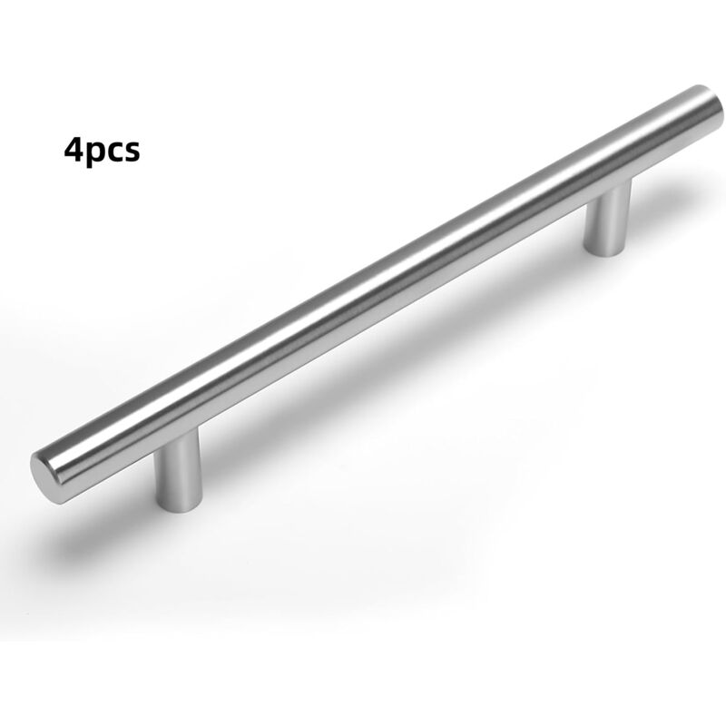 4er Set Türgriffe aus Edelstahl (450 x 10 x 32 mm), Schubladengriffe für Küchenmöbel, Achsabstand 288 mm