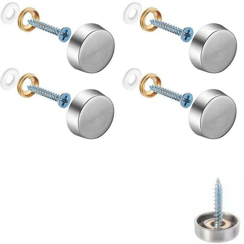 Lot von 4 Dekorelementen für Spiegel, dekorative Kapuziner für Spiegel, Dekorelemente aus rostfreiem Stahl für Spiegel, Schränke oder Glasmöbel