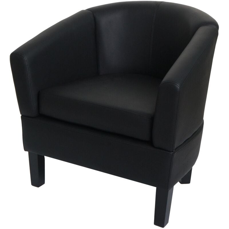 Lounge-Sessel HHG 864, Sessel Clubsessel Cocktailsessel, MVG-zertifiziert Kunstleder schwarz