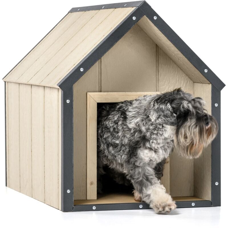 Timbela - lp SmartSide Hundehütte - Holz-Hundehütte für mittelgroße Hunderassen, für den Außenbereich, 57 x 95 x H68 cm, Größe m M971-1