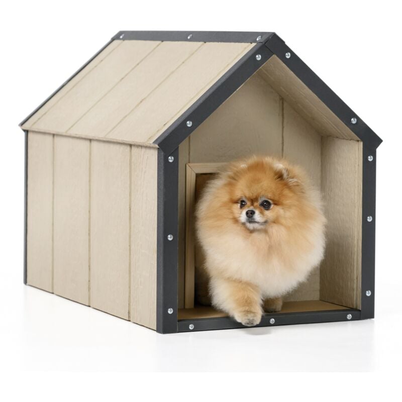 LP SmartSide Hundehütte - Hundezwinger für kleine Hunderassen, 48 x 74 x H58 cm, Größe S - TIMBELA M970-1
