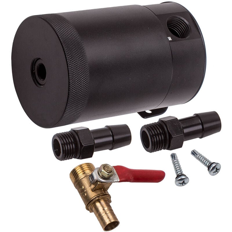 BFO - lsammler Ölbehälter Oil Öl Catch Tank 2-Port Universal Alu pcv 2 Flüssigunlsammler lbehlter Oil l Catch Tank 2-Port Universal Alu pcv 2