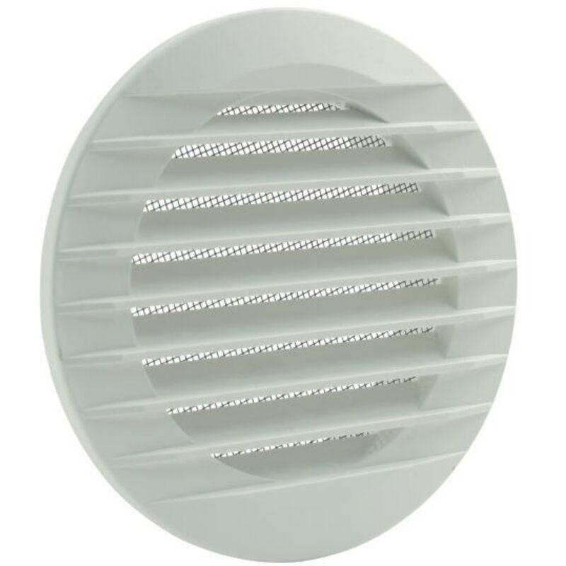 Marley - Lüftungsgitter 140 x 100 mm rund, mit Fliegengitter, weiß Lüftungsgitter