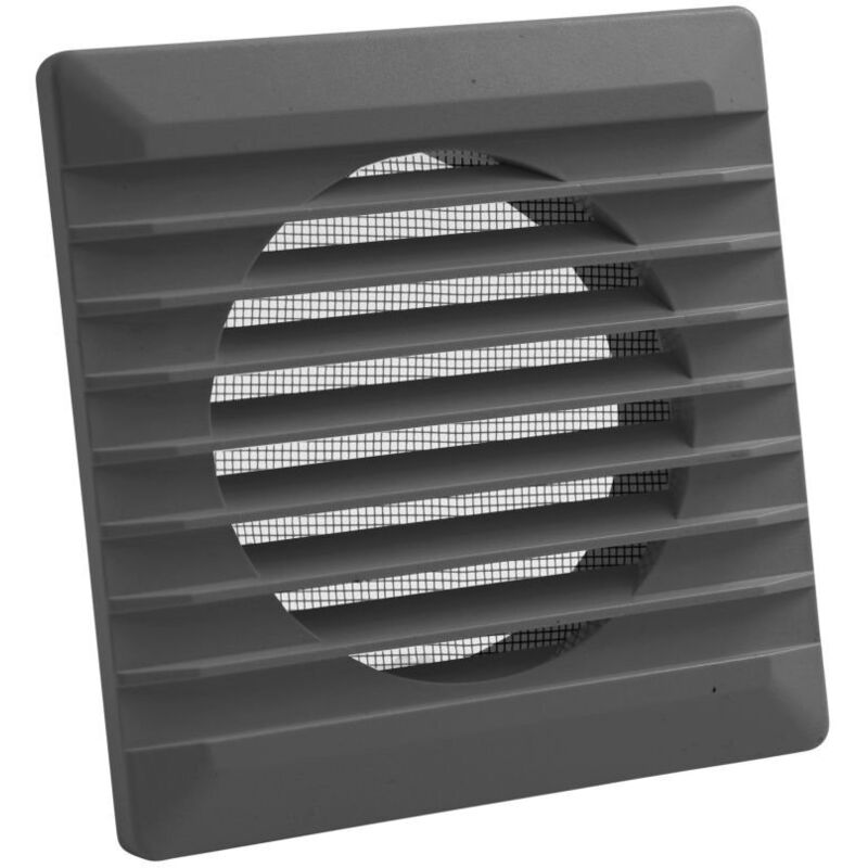 Marley - Lüftungsgitter eckig mit Rohranschluss aus Kunststoff mit Fliegengitter und Rohranschluss ø 100 mm, Lüftungsgitter