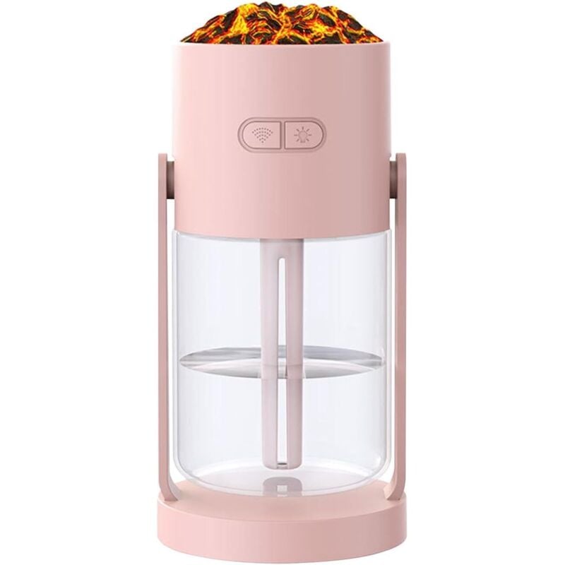 Luftbefeuchter für Auto und Schlafzimmer, tragbarer Diffusor mit Vulkanfunktion, USB-betrieben, mit LED-Beleuchtung für Auto, Schlafzimmer und Reisen