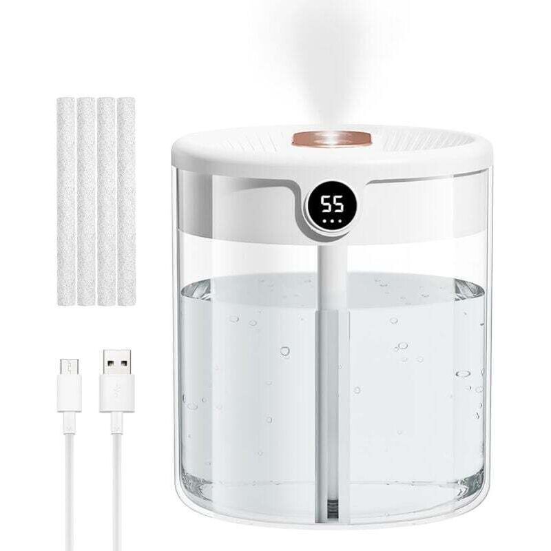 Luftbefeuchter für Schlafzimmer, 2 l für Einzelzimmer, automatischer Luftbefeuchter für Schlafzimmer, Luftbefeuchter mit Pflanzendiffusor für Büros