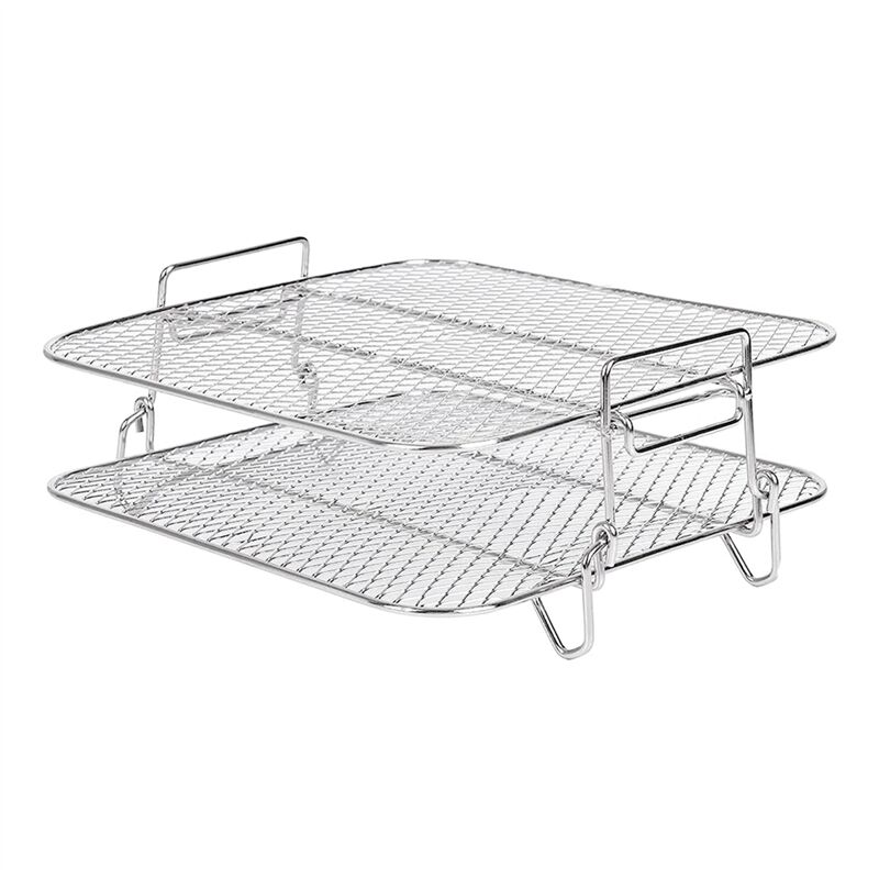 Luftfritteuse-Gestell für 5,5-Liter-Luftfritteuse, 2-StöCkiges Luftfritteusen-Grill-/Regal/DöRrgestell, Quadratisch, Luftfritteusen-ZubehöR