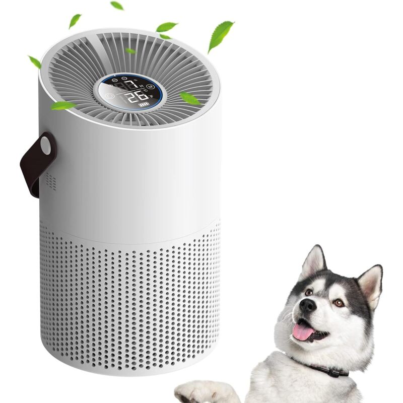 Luftreiniger für Zuhause, intelligenter Luftreiniger, Staubentfernung für große Räume, mit 10000-mAh-Akku