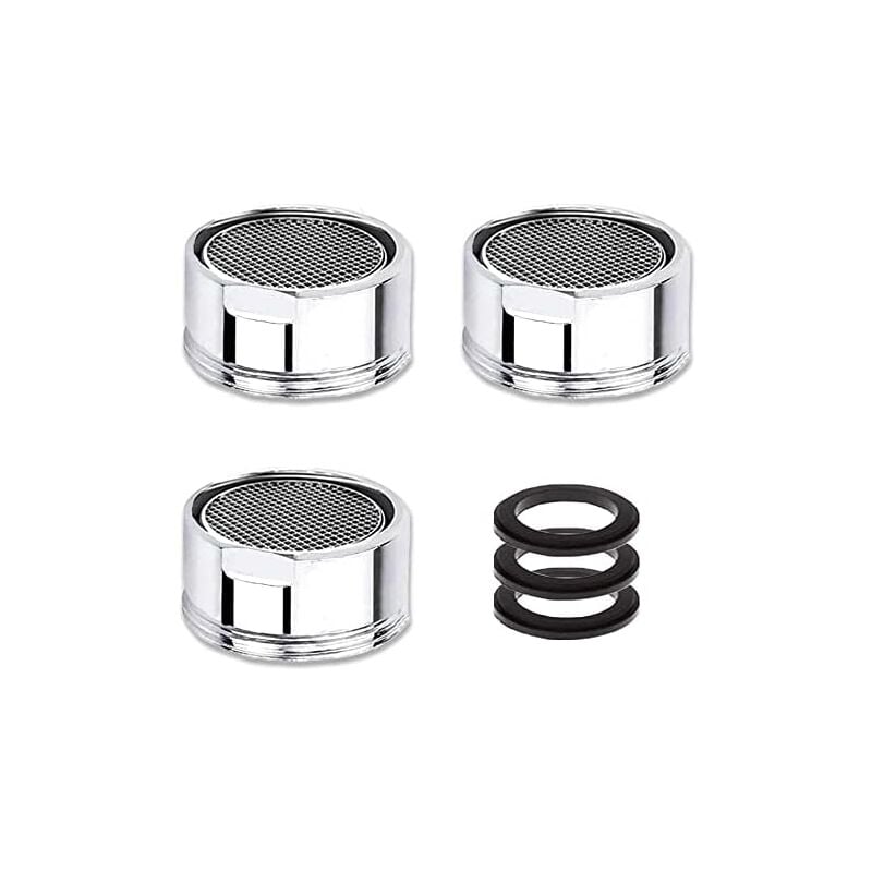 Aougo - Luftsprudler Wasserhahn M22/M21,5, 3 Stück wassersparender Wasserhahn-Luftsprudler mit Edelstahlfilter, Wasserhahn-Wasserfilter-Luftsprudler