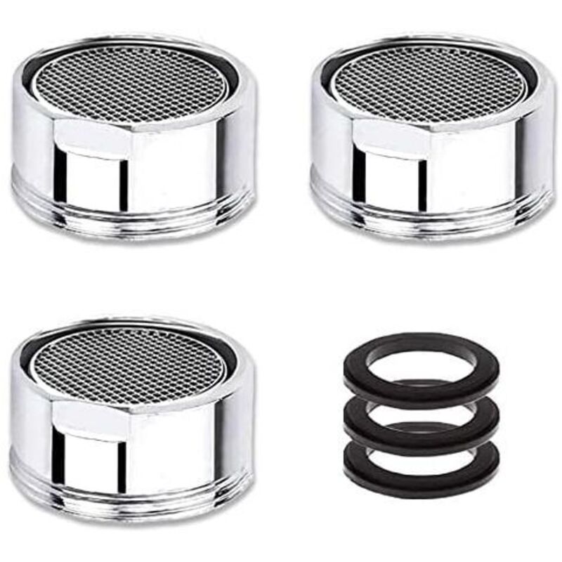 Aougo - Luftsprudler Wasserhahn M22/M21,5, 3 Stück wassersparender Wasserhahn-Luftsprudler mit Edelstahlfilter, Wasserhahn-Wasserfilter-Luftsprudler