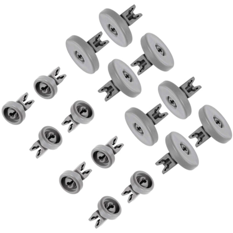 Ersatzteil - Satz von 16 Rollen (8 obere Körbe und 8 obere Körbe original) - - FAURE, ARTHUR MARTIN ELECTROLUX, ZANUSSI, ELECTROLUX, AEG, IKEA,