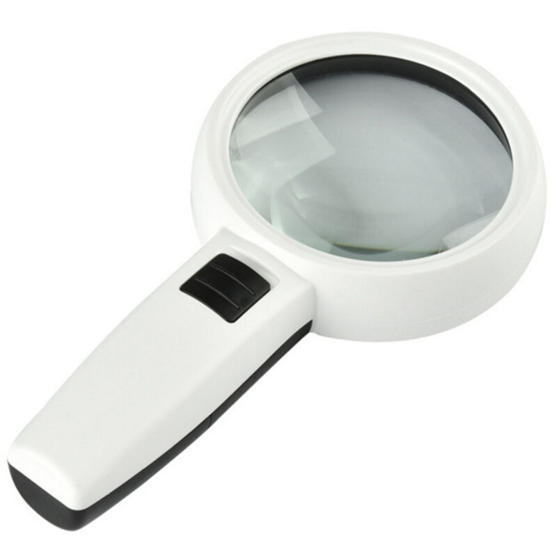 Lupe mit Licht, große Handlupe mit 3 LED-Leuchten für Makuladegeneration, Lesen für Senioren, Löten, Inspektion, Münzen und Schmuck