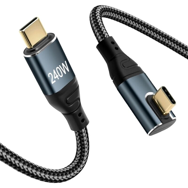 m USB-C-Kabel, 240 W USB-C auf USB-C, 90° abgewinkeltes USB-C-Kabel für Phone16/16Pro/16Pro Max/15, Galaxy S24/S23, McBook Pro/Air, Pad Pro/Air usw.