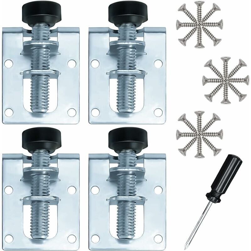 M10 Verstellbare Möbel-Nivellierfüße aus verzinktem Eisen, Nivellierfüße für Möbel, Tische, Schränke, Werkbänke und Regale (4 Stück)