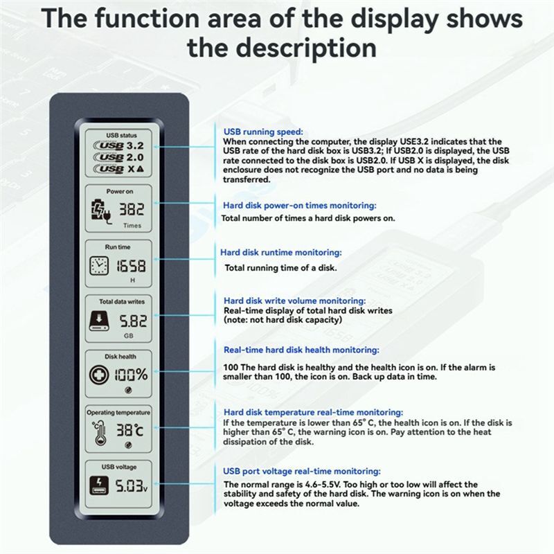 M.2 SSD Gehäuse USB3.2 Gen2 Typ C 5Gbps SSD Gehäuse M.2 Gehäuse Disk Box Werkzeugloses SSD Aluminiumgehäuse