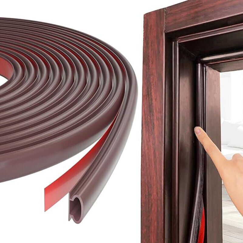 Ymyny - m/236 Zoll Tür-/Fensterdichtungsstreifen, brauner D-förmiger Tür-/Fensterdichtungsstreifen, schallabsorbierender Ersatz für 2,5–6 mm Lücke