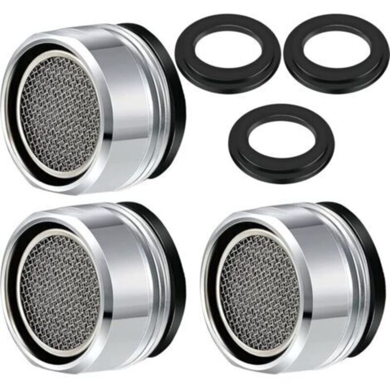 M24 Wasserhahn Strahlregler, 3 Stück Wasserhahn Filter Wasser sparende Wasserhahn Zubehör Diffusor Wasserhahn Filter mit Dichtung für Küche und