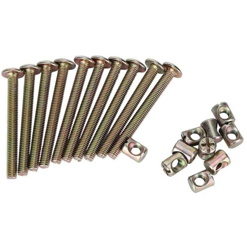 KZQ - M6 Möbelschraube, Innensechskantschraube mit Muttern für Etagenbettstühle für Kinderbetten (60 mm) a