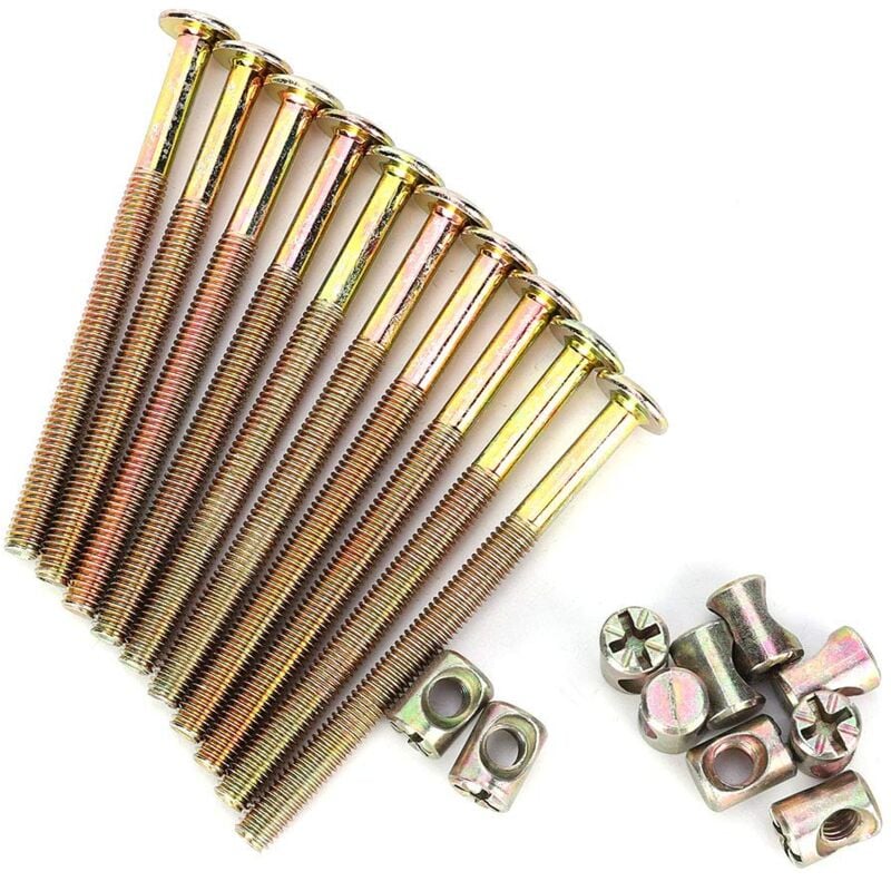 Zoternen - M6-Möbelschraube, Innensechskantschrauben, Muttern für Kinderbett-Etagenbettstühle(100mm)