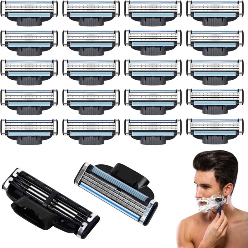 Mach 3 Rasierklingen-Nachfüllpackungen, 20 Stück Mach 3 Rasierklingen, Herren Mach 3 Rasierklinge, Mach 3 Rasierklingen-Nachfüllpackungen, Kompatibel
