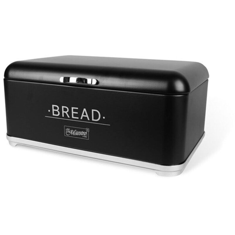 MR1677-AR-BL - Retro Brotkasten de Stahl Lunchbox mit Deckel und Text Großer Brotkasten im Vintage-Design für elegante Organisation de der Küche